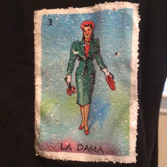 Sequin La Loteria La Dama Blouse - New - Picture 4 of 8